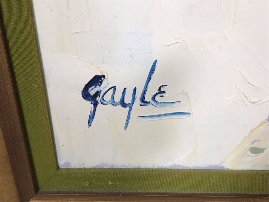 Large Original Marsha Gayle Oil Painting Portrait Of Actress Carole Mathews In Frame 40' X 60' [Photo 11]