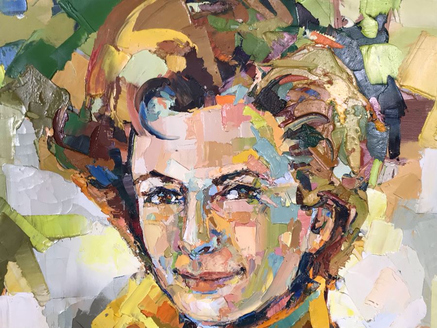 Large Original Marsha Gayle Oil Painting Portrait Of Actress Carole Mathews In Frame 40' X 60' [Photo 5]