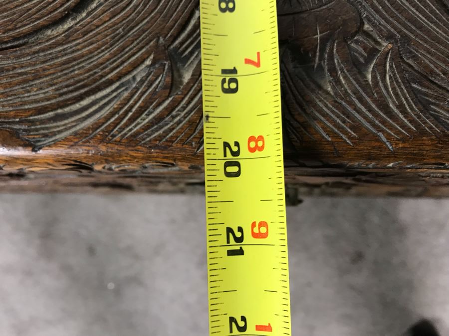 Vintage Chinese Relief Hand Carved Wooden Chest Asian Trunk 41W X 20D X 26H [Photo 34]