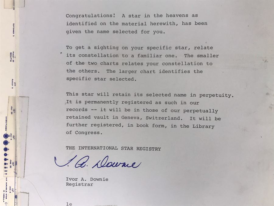 Actress Carole Mathews Framed International Star Registry Certificate 1985 17 X 15 [Photo 8]