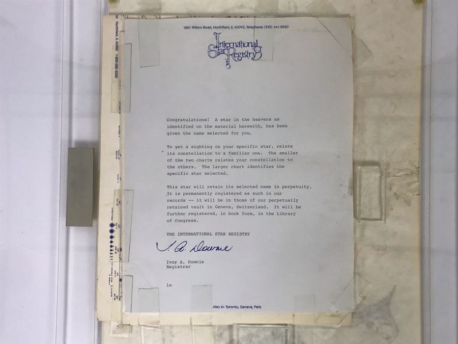 Actress Carole Mathews Framed International Star Registry Certificate 1985 17 X 15 [Photo 7]