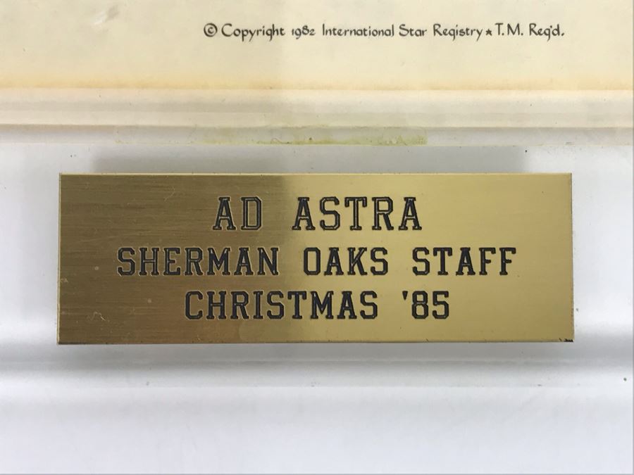 Actress Carole Mathews Framed International Star Registry Certificate 1985 17 X 15 [Photo 3]