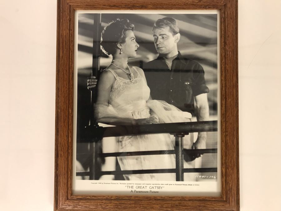 1949 Framed B&W Photograph From Movie Scene 'The Great Gatsby' A Paramount Picture Featuring Actress Carole Mathews 9.5 X 11.5