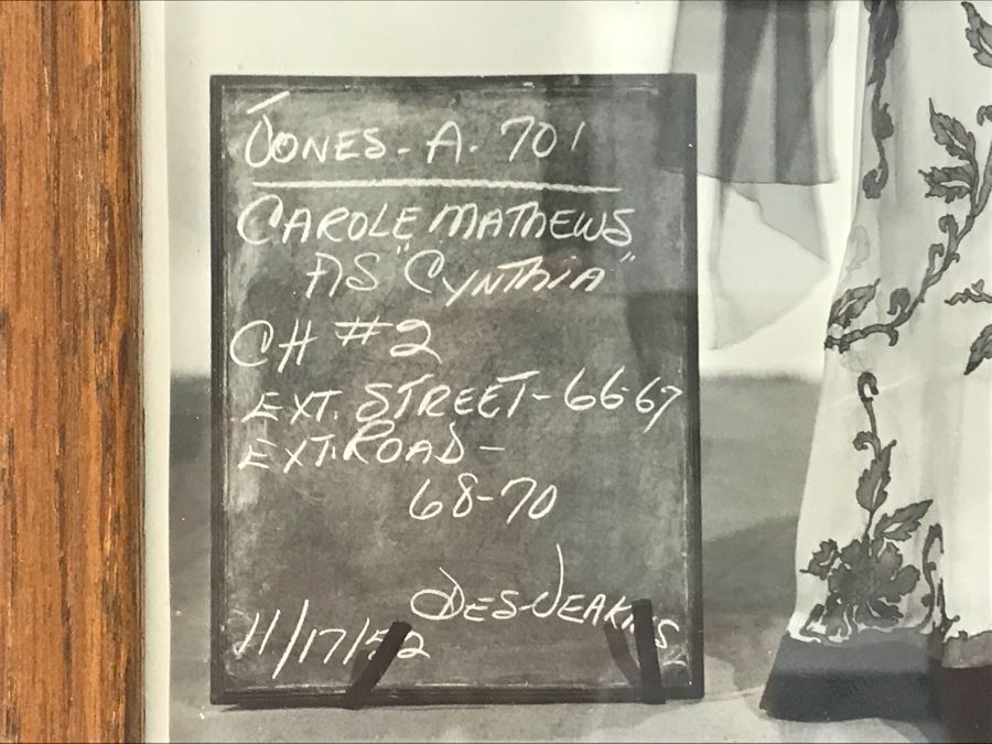 1952 Framed B&W Photograph From Movie Featuring Actress Carole Mathews 9.5 X 11.5 [Photo 4]