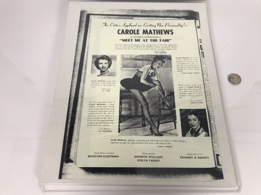 Actress Carole Mathews Personal Scrapbook With Signed Photos And Clippings [Photo 3]