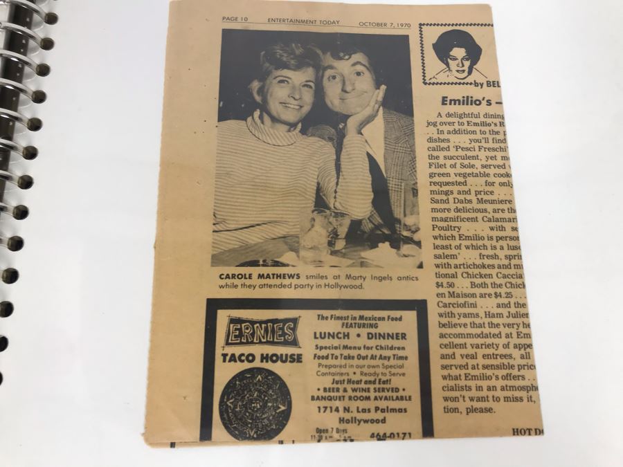 Actress Carole Mathews Personal Scrapbook With Photos And Clippings [Photo 12]