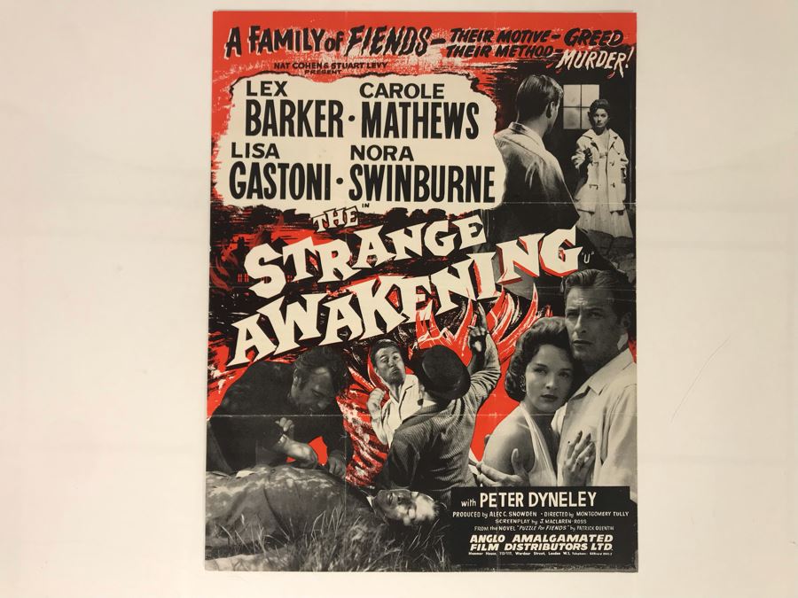1958 The Strange Awakening Movie Poster / Information Featuring Carole Mathews 10 X 13 [Photo 1]