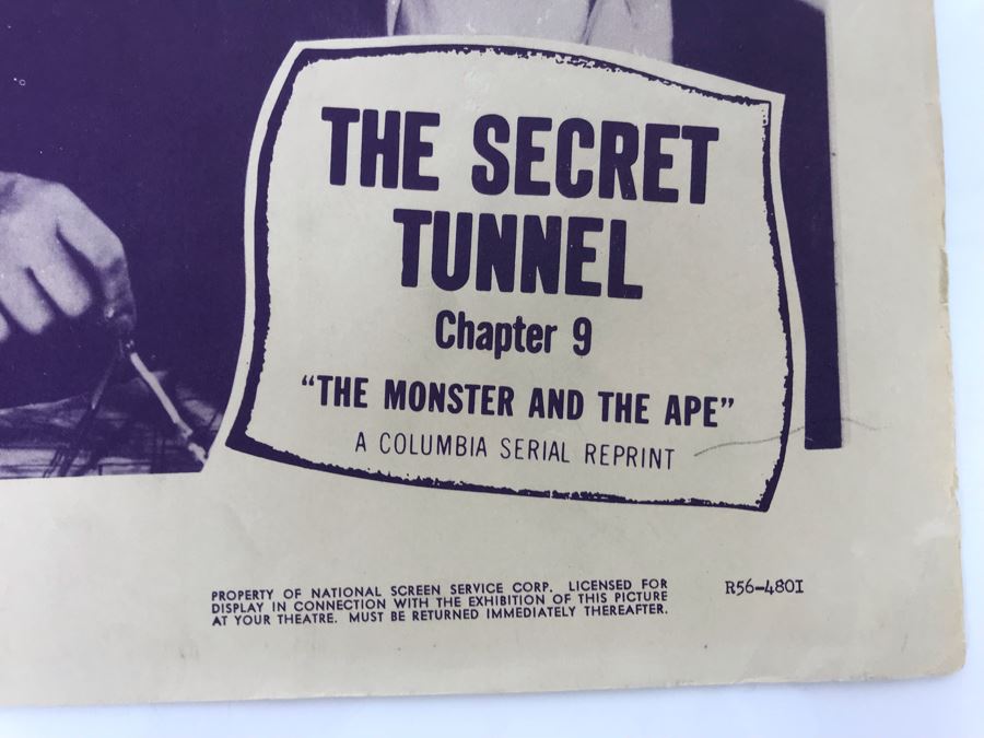 The Secret Tunnel Chapter 9 'The Monster And The Ape' 1956 Movie Poster Lobby Card Featuring Actress Carole Mathews Columbia Pictures Corp. [Photo 3]