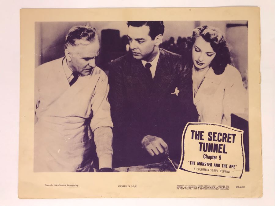The Secret Tunnel Chapter 9 'The Monster And The Ape' 1956 Movie Poster Lobby Card Featuring Actress Carole Mathews Columbia Pictures Corp. [Photo 1]