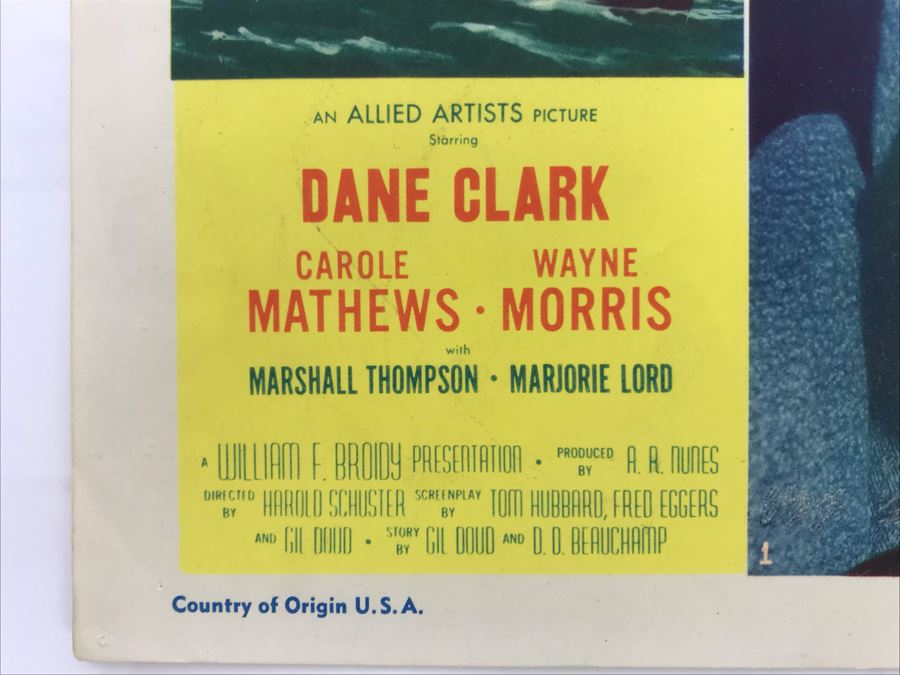 Port Of Hell 1954 Movie Poster Lobby Card Featuring Actress Carole Mathews Allied Artist Picture [Photo 4]