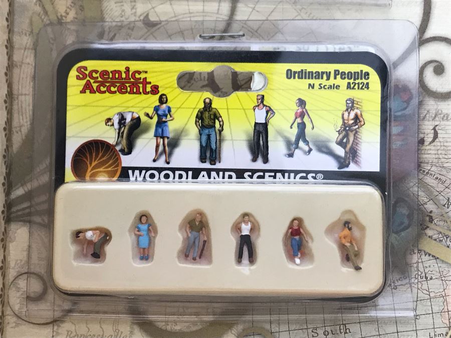 Collection Of New Miniature N Scale Train Figures And Cars With Faux Book Safe - See Photos [Photo 3]