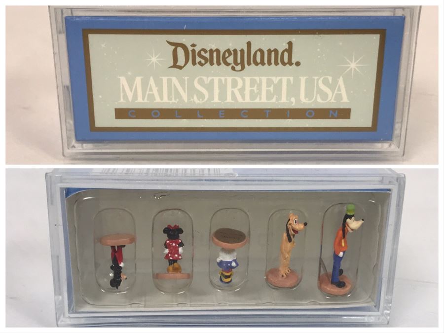 NEW Robert Olszewski Disneyland Main Street, USA Collection Miniatures Fab Five Character Pack DL401 Featuring Mickey Mouse, Minnie Mouse, Donald Duck, Goofy And Pluto - Estimate $100-$200