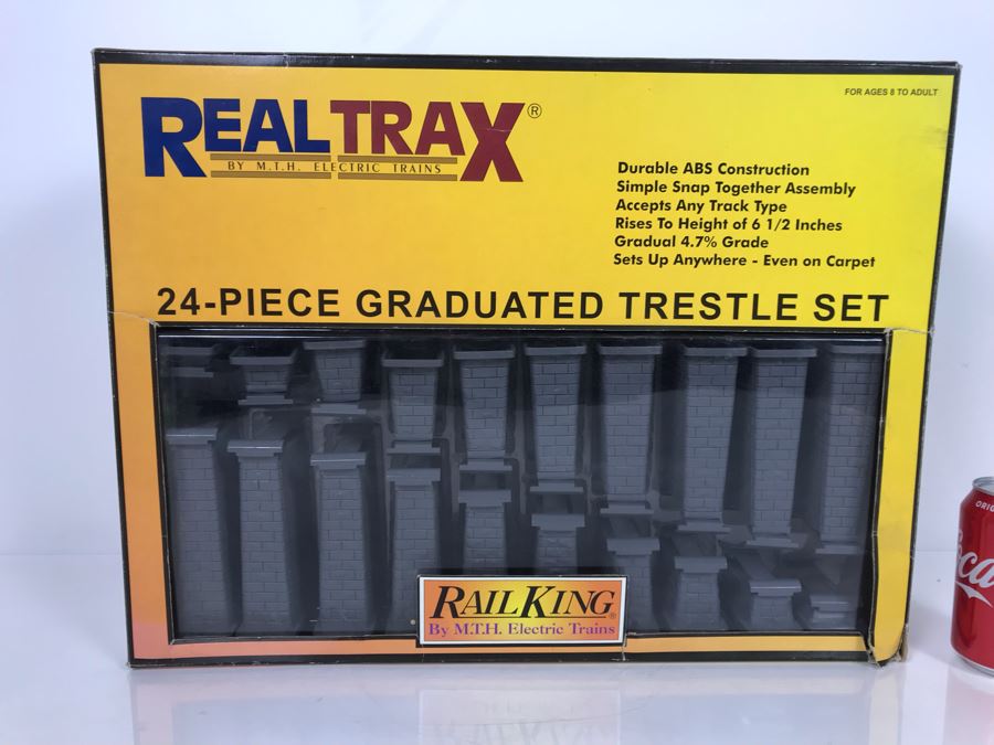 NEW Real Trax 24-Piece Graduated Trestle Set Rail King By M.T.H. Electric Trains [Photo 1]