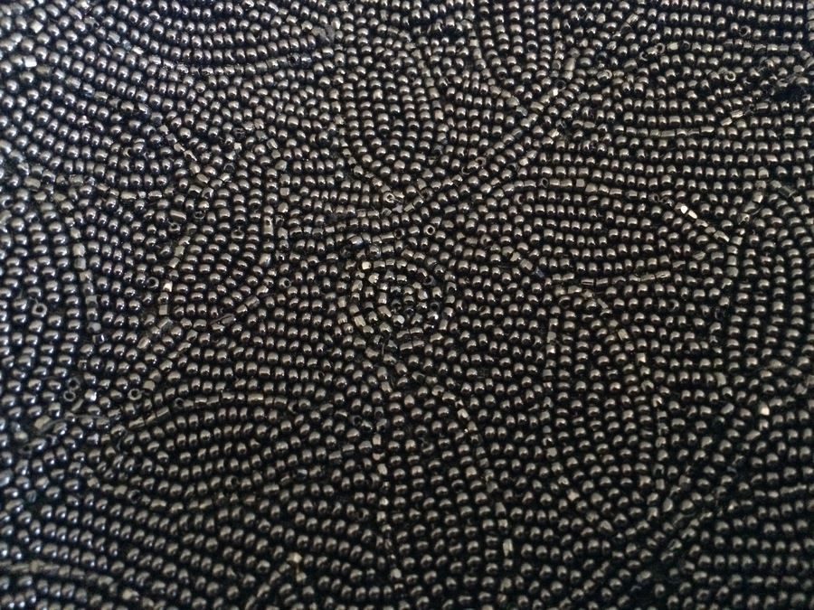 Vintage Black Beaded Purse - Hand Made in France [Photo 4]