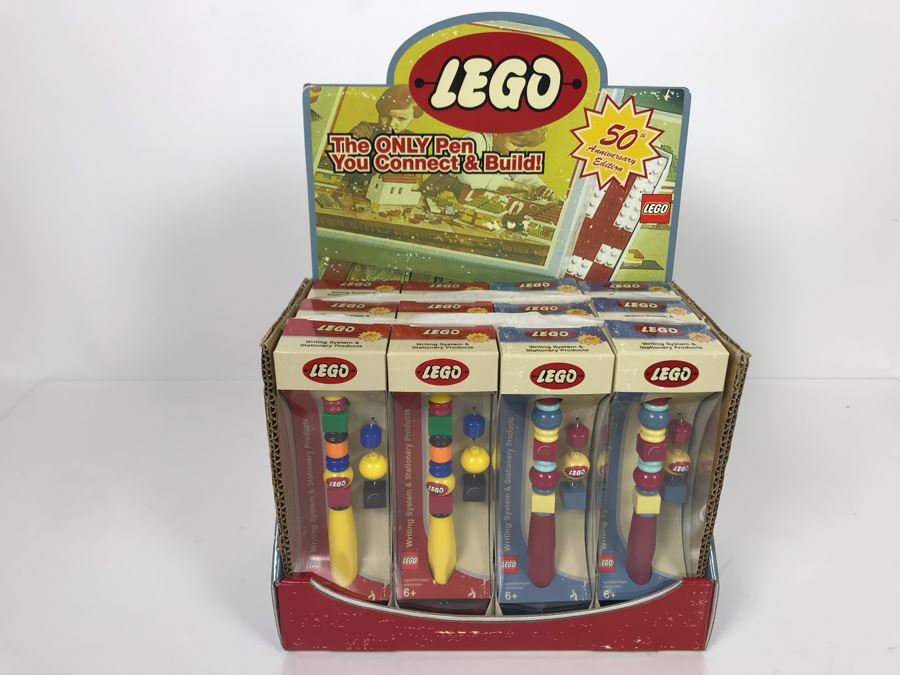 NEW LEGO 50th Anniversary Edition Pens With Store Display Merchandiser Total Of 12 Pens [Photo 2]