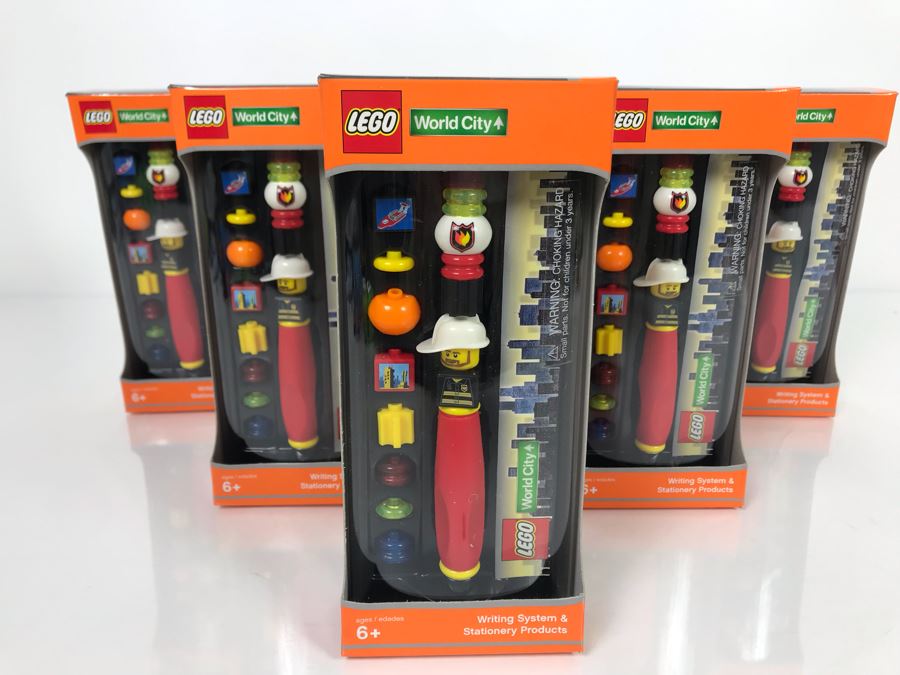Six LEGO World City LEGO Writing System Pens [Photo 1]
