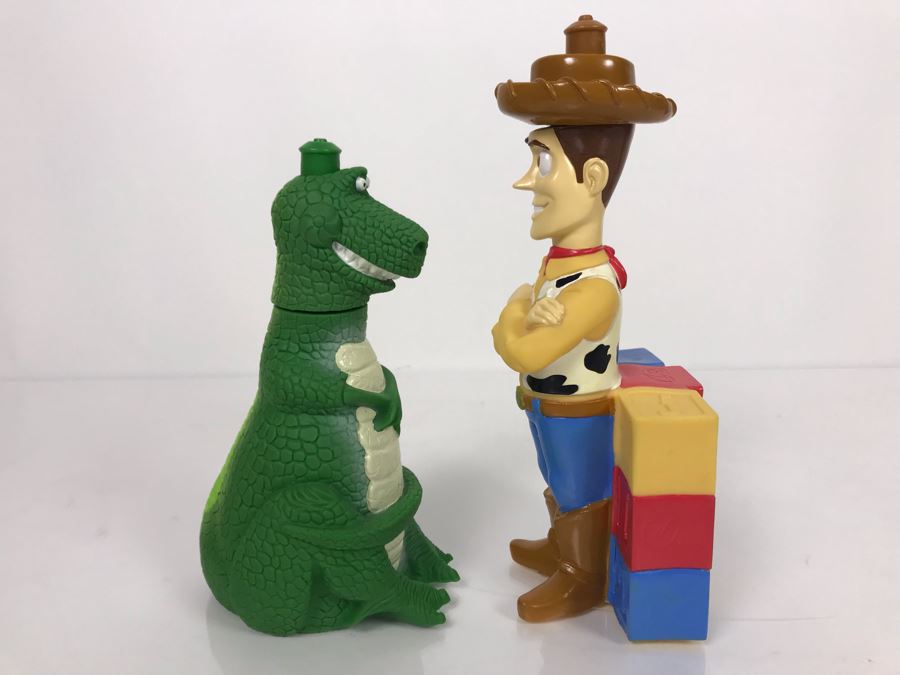 Disney Original Toy Story Movie Promotional Squeeze Bottle Woody And Rex [Photo 6]