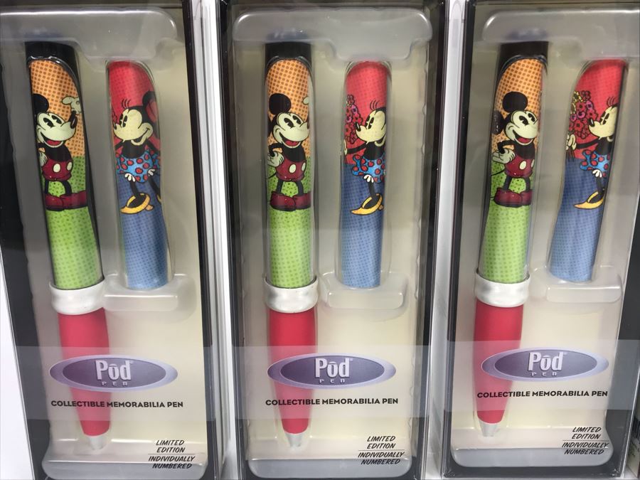 Four Walt Disney's Mickey Mouse Pod Pens Limted Edition / Individually Numbered Red Grips [Photo 3]