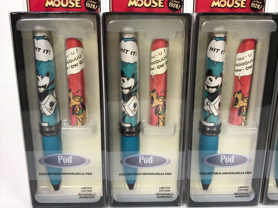 Four Walt Disney's Mickey Mouse Pod Pens Limted Edition / Individually Numbered Blue Grips [Photo 2]