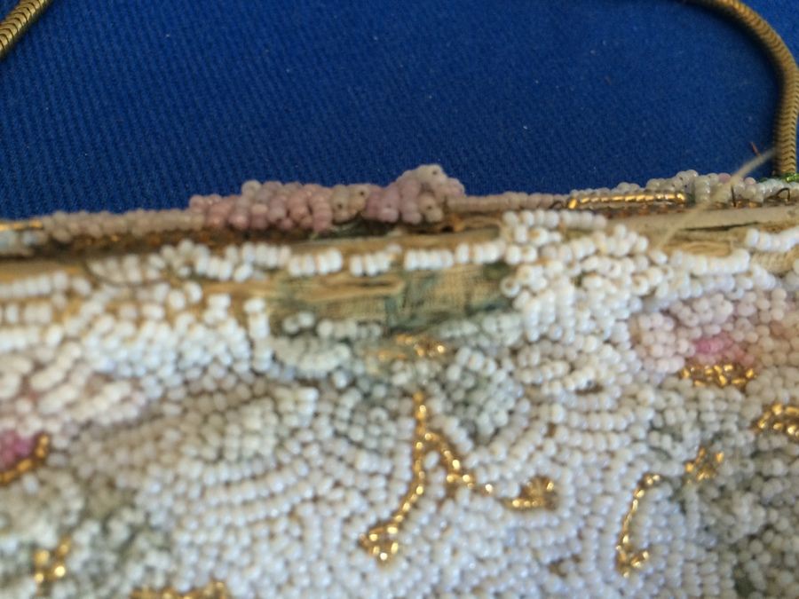 Vintage White Beaded Purse Clutch [Photo 6]