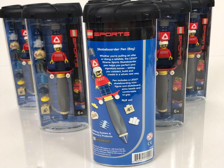 Six NEW LEGO Skateboarder Boy Pens [Photo 4]
