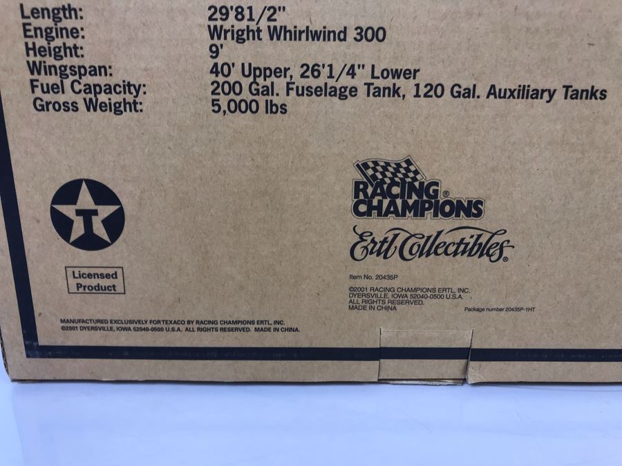 NEW Wings Of Texaco 'Spokane Sun-God' 1929 Buhl CA-6 Sesquiplane Airplane Die-Cast Metal Replica Special 2001 Collector's Edition Ertl Collectibles 9th In The Series [Photo 9]