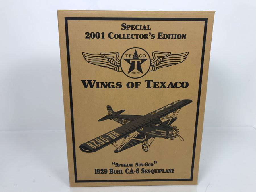 NEW Wings Of Texaco 'Spokane Sun-God' 1929 Buhl CA-6 Sesquiplane Airplane Die-Cast Metal Replica Special 2001 Collector's Edition Ertl Collectibles 9th In The Series [Photo 5]