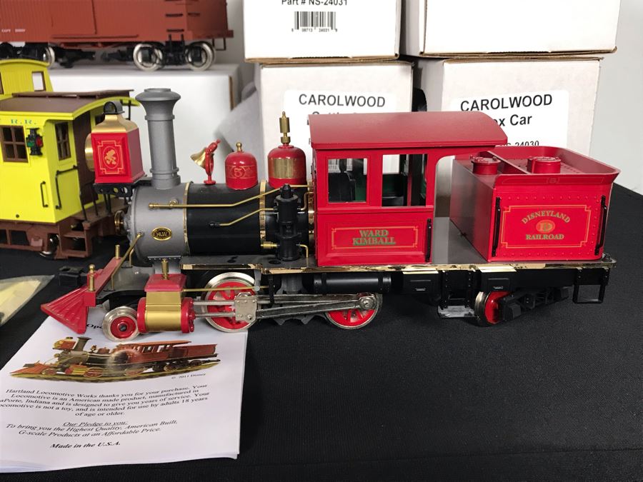 Ward Kimball Hartland Locomotive Works Disneyland Railroad Train Engine W/ SIGNED Michael Broggie Limited Edition Walt Disney's Centennial Carolwood Pacific Caboose Official Disneyana Convention & Carolwood Flat Car, Gondola, Cattle Car And Box Car Train [Photo 35]