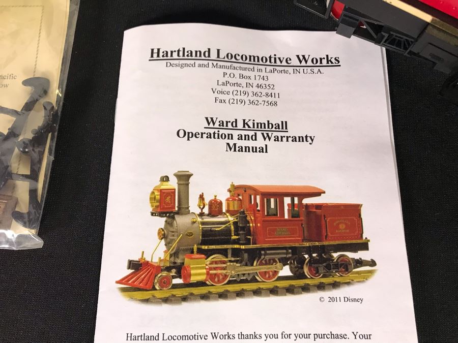 Ward Kimball Hartland Locomotive Works Disneyland Railroad Train Engine W/ SIGNED Michael Broggie Limited Edition Walt Disney's Centennial Carolwood Pacific Caboose Official Disneyana Convention & Carolwood Flat Car, Gondola, Cattle Car And Box Car Train [Photo 8]