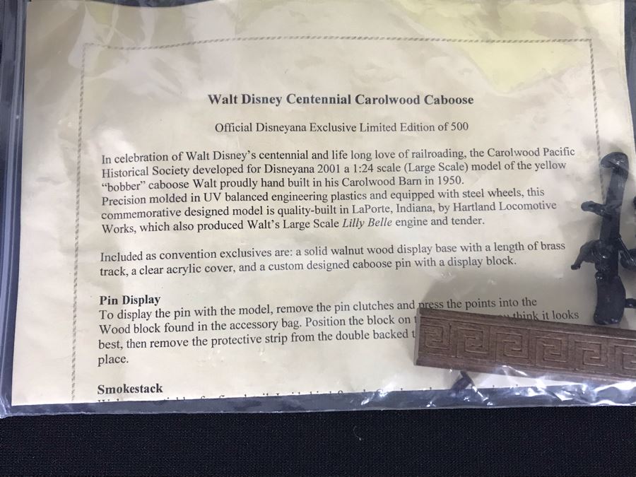 Ward Kimball Hartland Locomotive Works Disneyland Railroad Train Engine W/ SIGNED Michael Broggie Limited Edition Walt Disney's Centennial Carolwood Pacific Caboose Official Disneyana Convention & Carolwood Flat Car, Gondola, Cattle Car And Box Car Train [Photo 22]