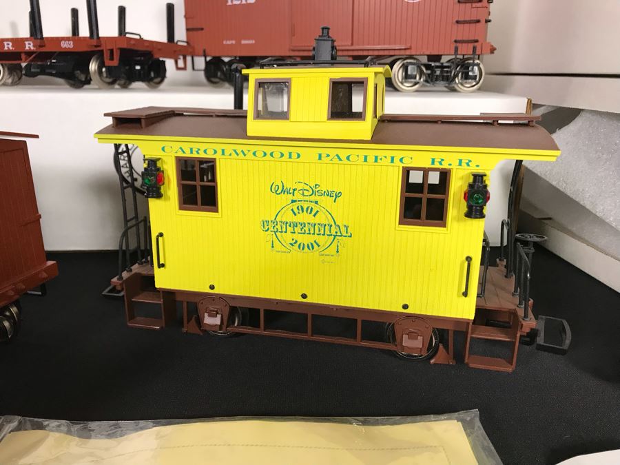 Ward Kimball Hartland Locomotive Works Disneyland Railroad Train Engine W/ SIGNED Michael Broggie Limited Edition Walt Disney's Centennial Carolwood Pacific Caboose Official Disneyana Convention & Carolwood Flat Car, Gondola, Cattle Car And Box Car Train [Photo 9]