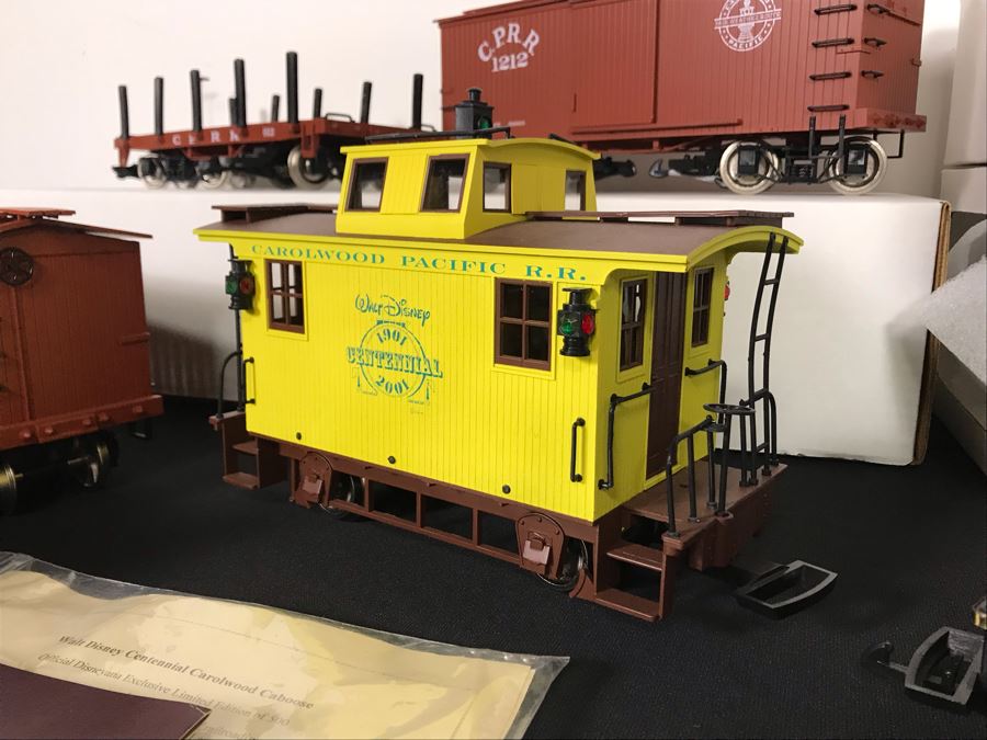 Ward Kimball Hartland Locomotive Works Disneyland Railroad Train Engine W/ SIGNED Michael Broggie Limited Edition Walt Disney's Centennial Carolwood Pacific Caboose Official Disneyana Convention & Carolwood Flat Car, Gondola, Cattle Car And Box Car Train [Photo 15]