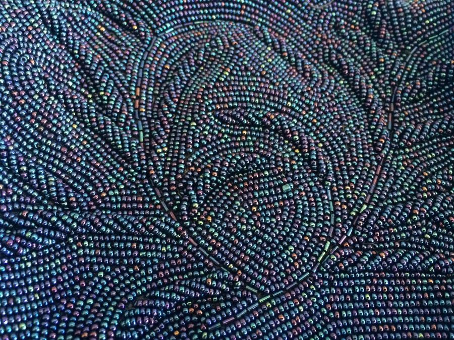 Vintage Black Purple Beaded Purse - Japan [Photo 2]