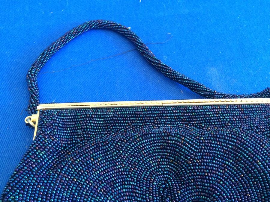 Vintage Black Purple Beaded Purse - Japan [Photo 5]