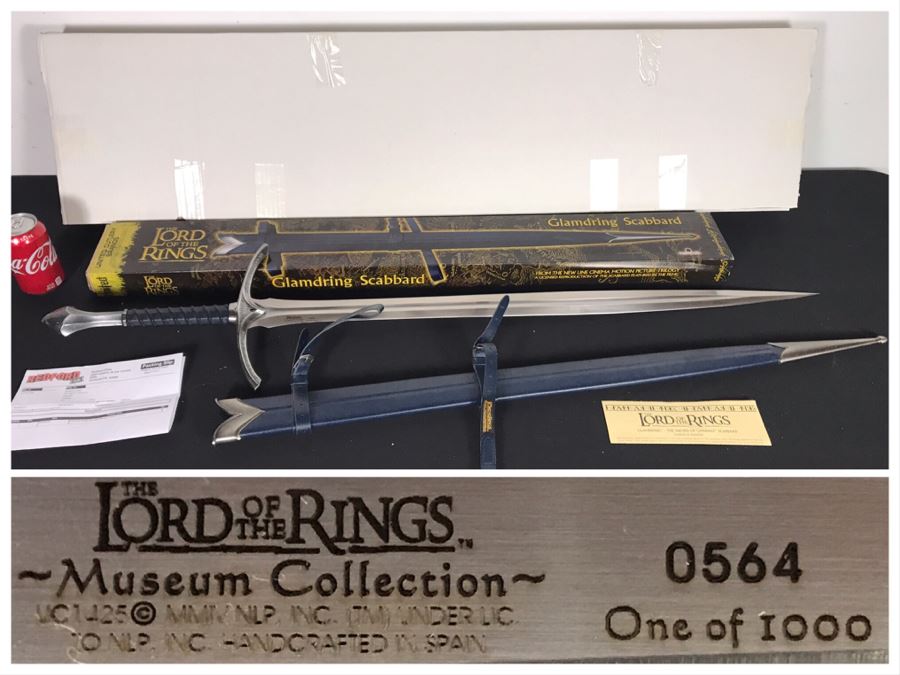 The Lord Of The Rings Museum Collection Limited Edition Sword UC1425 564 Of 1,000 With Glamdring Scabbard And Boxes - List Price Of Sword $1,200