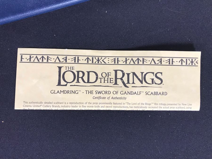 The Lord Of The Rings Museum Collection Limited Edition Sword UC1425 564 Of 1,000 With Glamdring Scabbard And Boxes - List Price Of Sword $1,200 [Photo 9]
