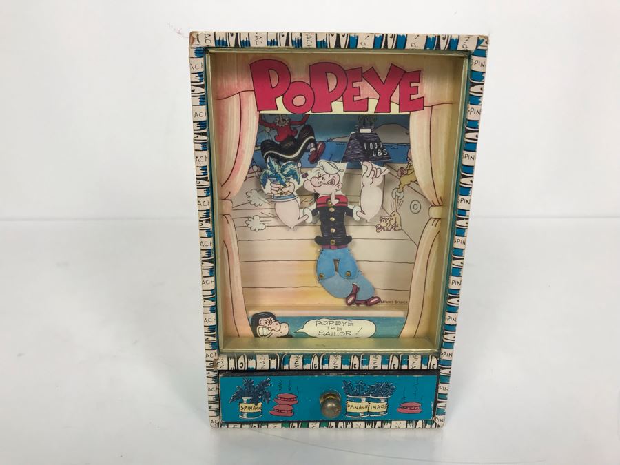 Vintage 1980 Popeye The Sailor Working Music Box
