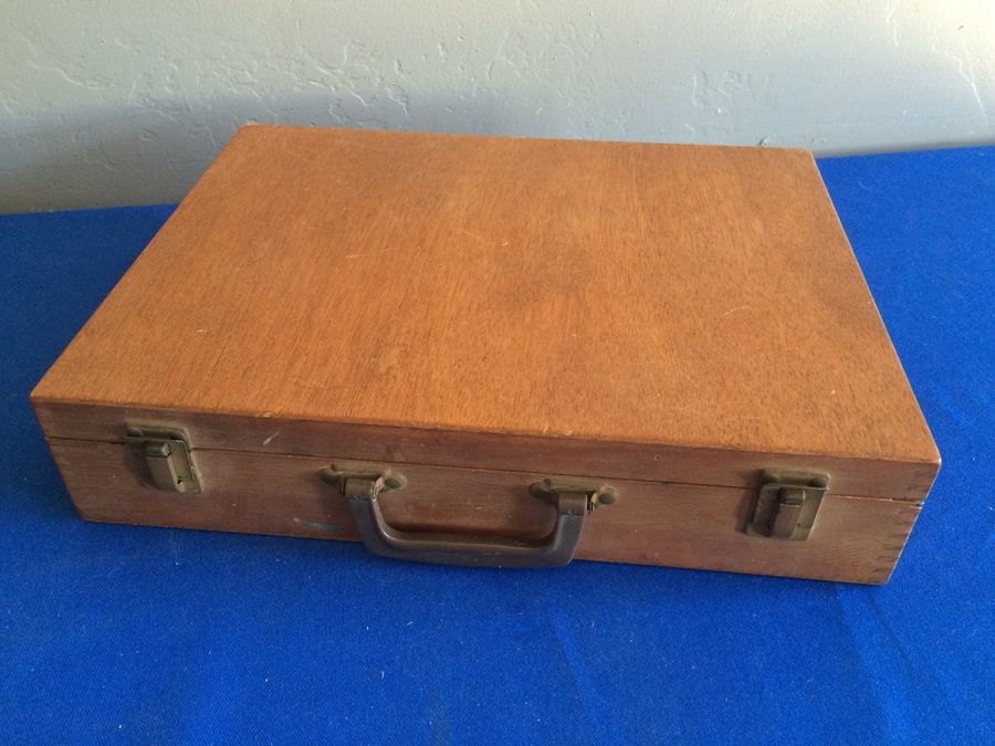 Wooden Art Box with Art Supplies [Photo 1]