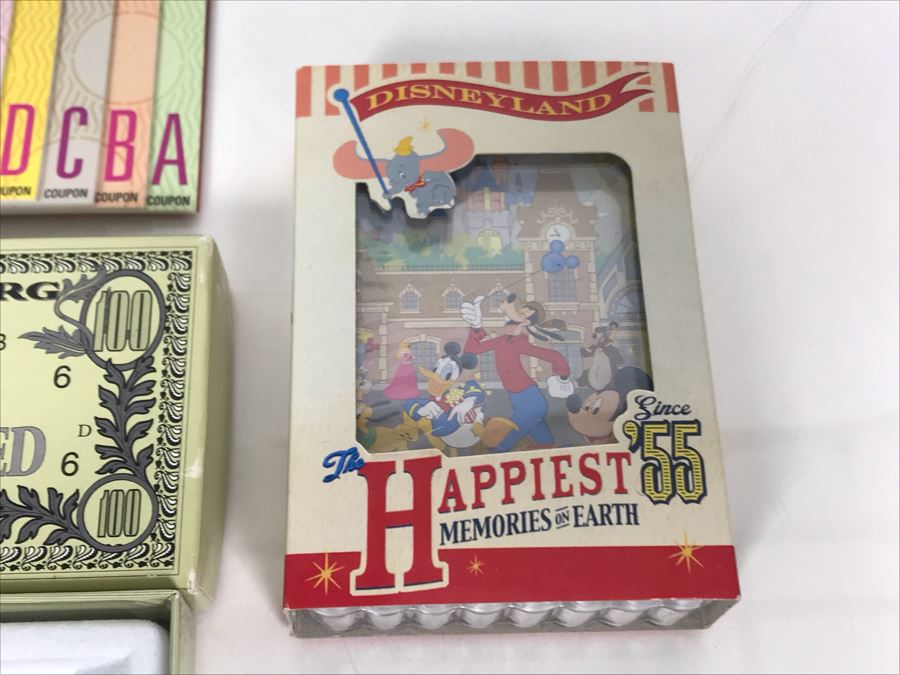 Disney Scrooge Pen, Disneyland Card Deck And Set Of 3 Vintage Disneyland Ticket Book Memo Pads [Photo 5]