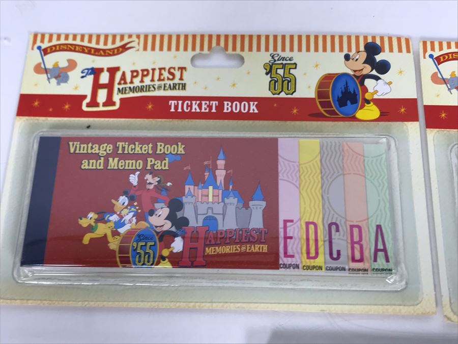 Disney Scrooge Pen, Disneyland Card Deck And Set Of 3 Vintage Disneyland Ticket Book Memo Pads [Photo 9]