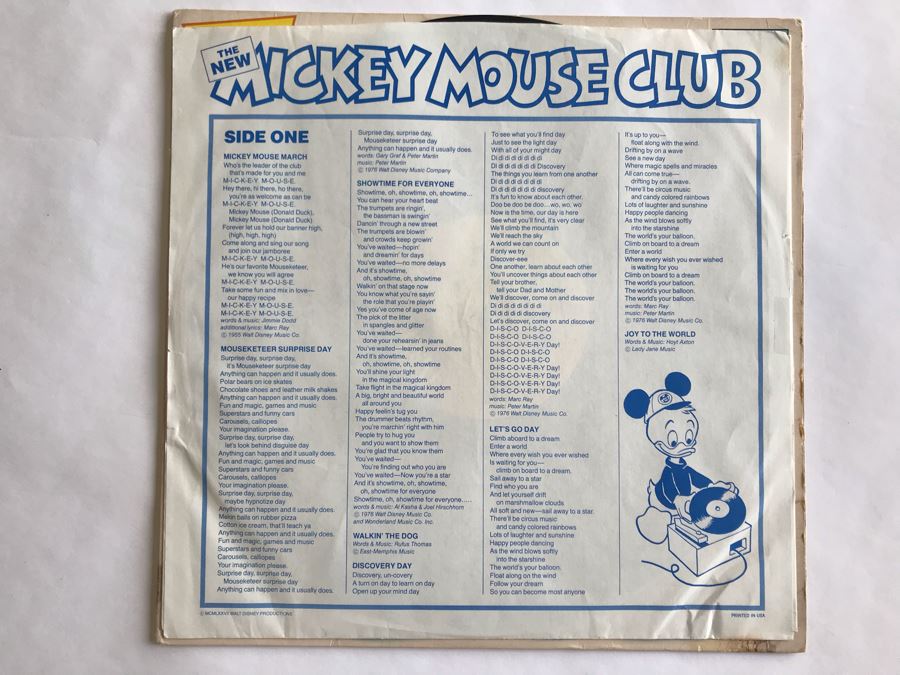 Walt Disney's The All New Mickey Mouse Club Disneyland Record 2501 [Photo 3]