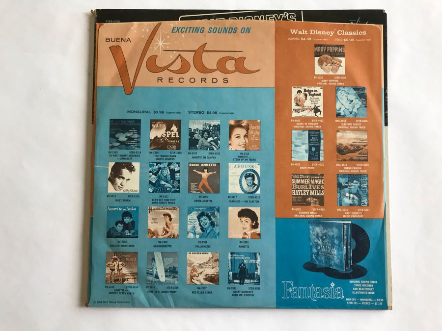 Walt Disney's Mary Poppins Julie Andrews And Dick Van Dyke Original Cast Sound Track Record [Photo 4]