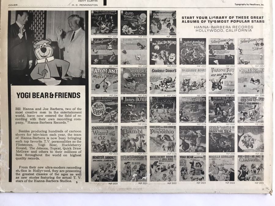 Hanna-Barbera Presents Golden Cartoons In Song Volume II Record Cartoon Series HLP 2049 [Photo 3]