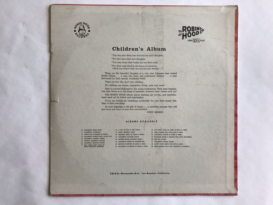 SEALED Song Stories For Little Cowboys & Cowgirls Robin Hood Records [Photo 2]
