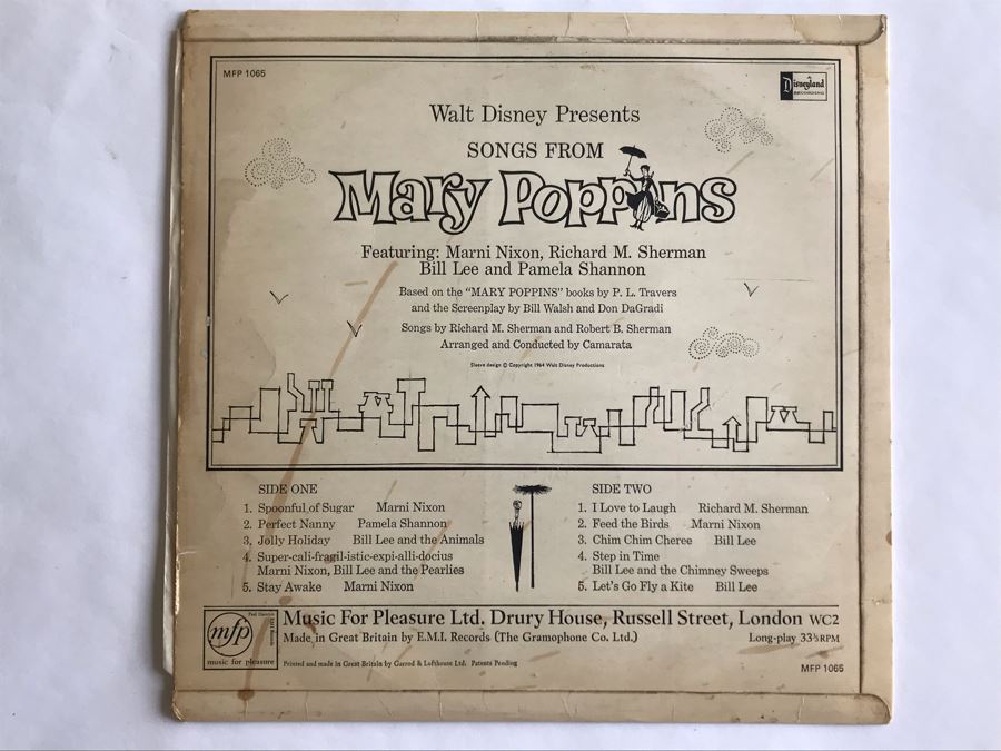 Songs From Walt Disney's Mary Poppins Disneyland Record MFP1065 [Photo 2]