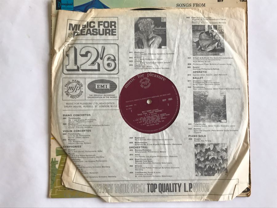 Songs From Walt Disney's Mary Poppins Disneyland Record MFP1065 [Photo 3]