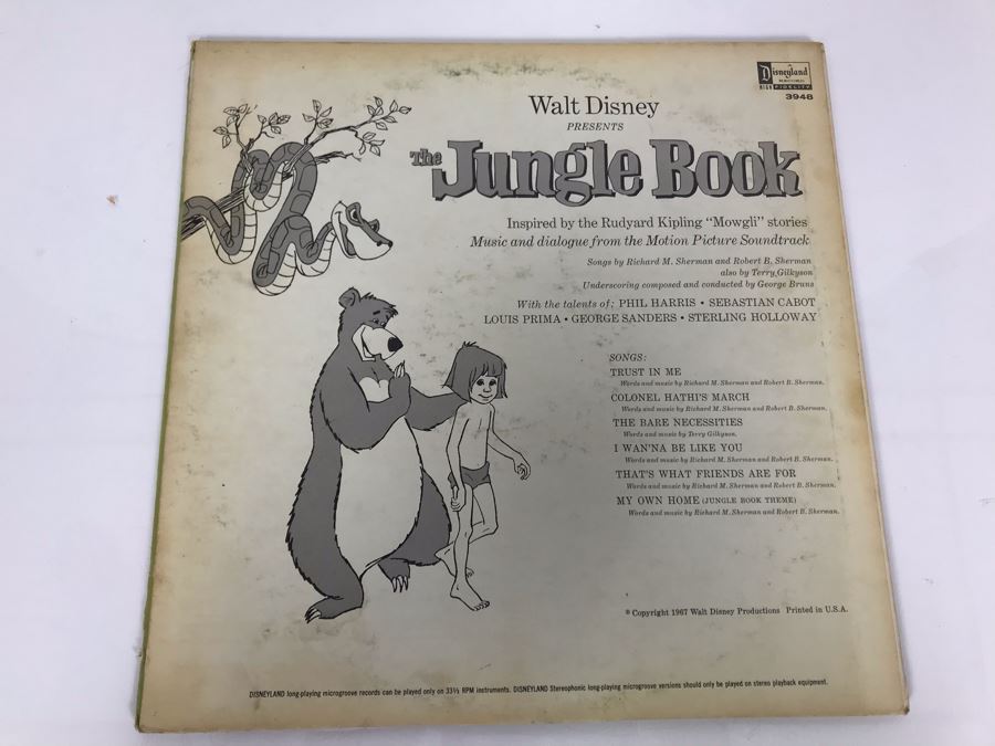 Walt Disney's The Jungle Book Disneyland Record 3948 [Photo 5]