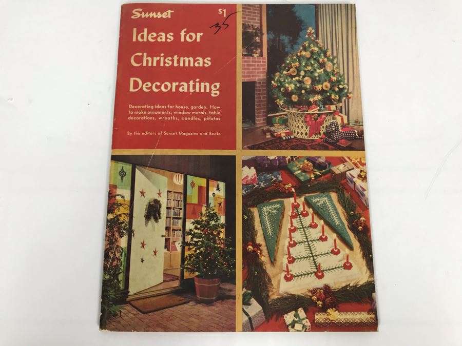 Mid-Century 1957 First Edition Sunset Ideas For Christmas Decorating Book