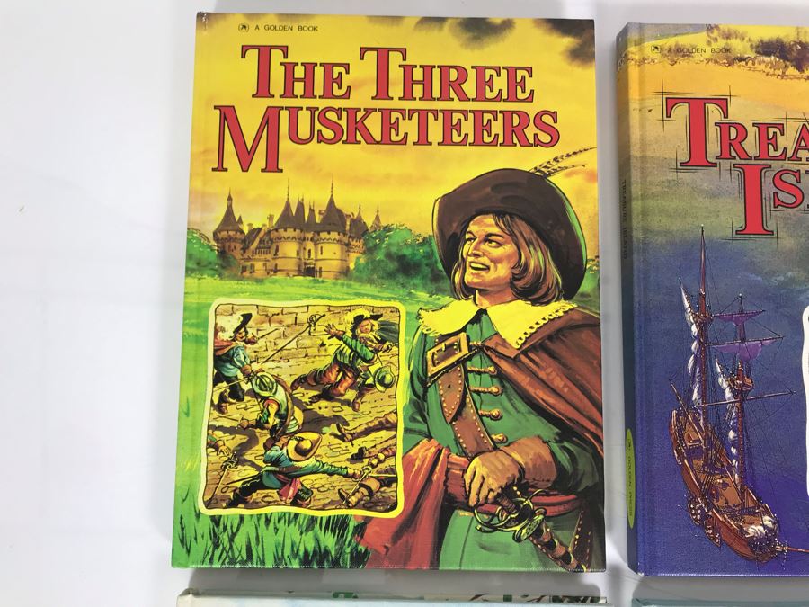 Four Vintage Children's Golden Books: Alice In Wonderland, Black Beauty, The Three Musketeers And Treasure Island [Photo 4]