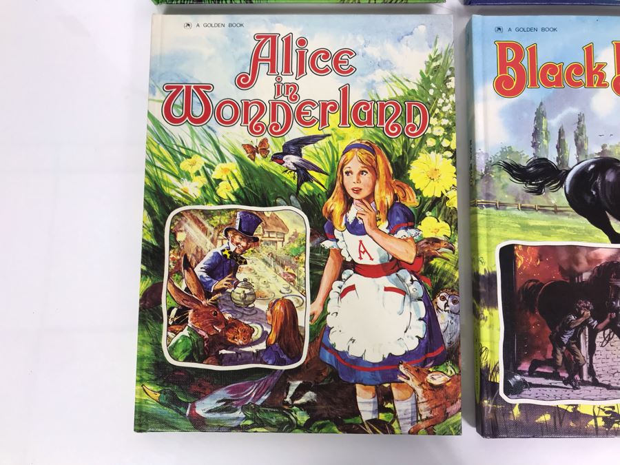 Four Vintage Children's Golden Books: Alice In Wonderland, Black Beauty, The Three Musketeers And Treasure Island [Photo 2]